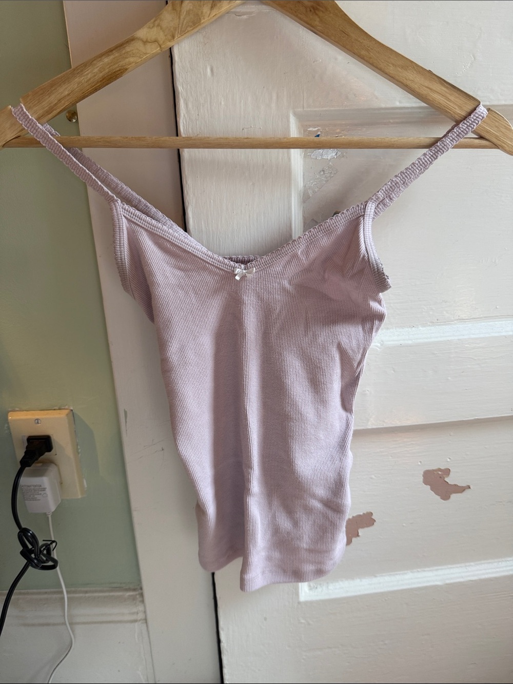 TNA Light pink Ribbed Lace-Trim Camisole